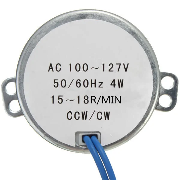 Turntable Synchronous Motor - 50/60Hz AC100-127V 4W 15-18RPM | Gear Motor